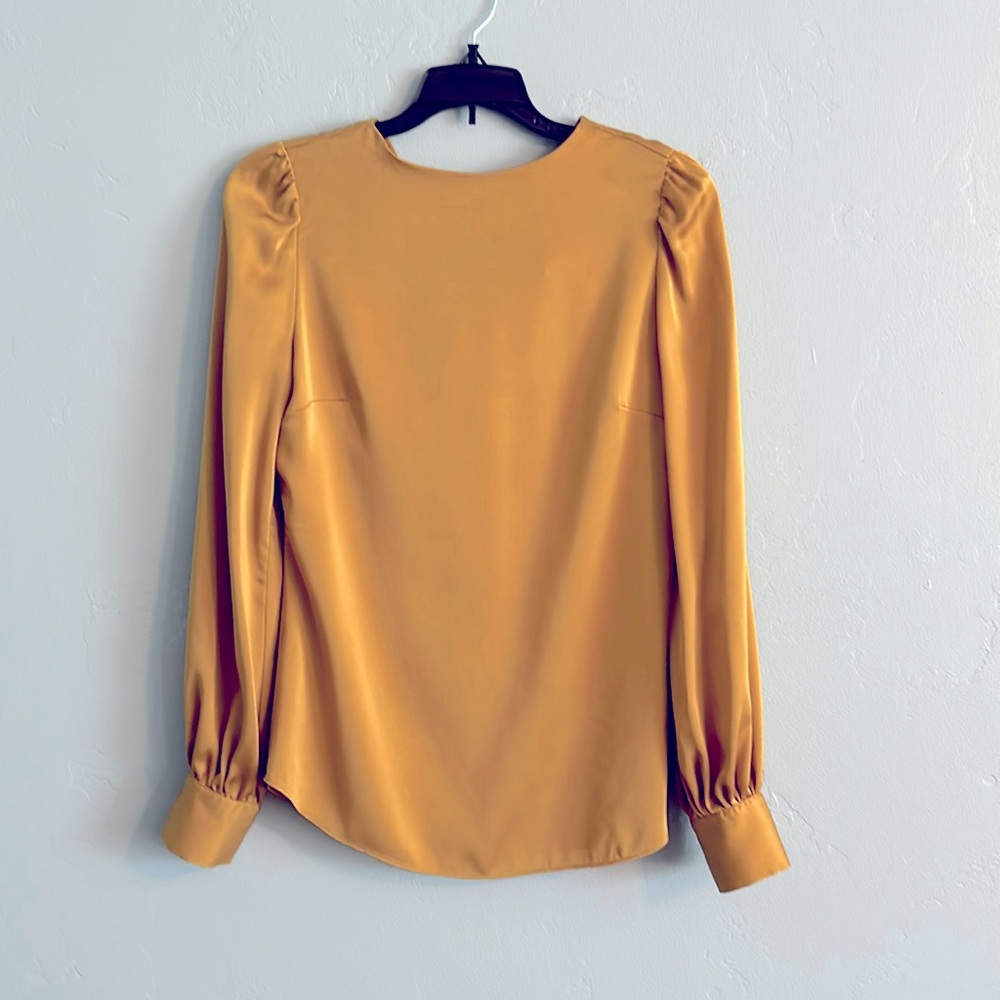 Kate Spade satin blouse with twisted V back neckline